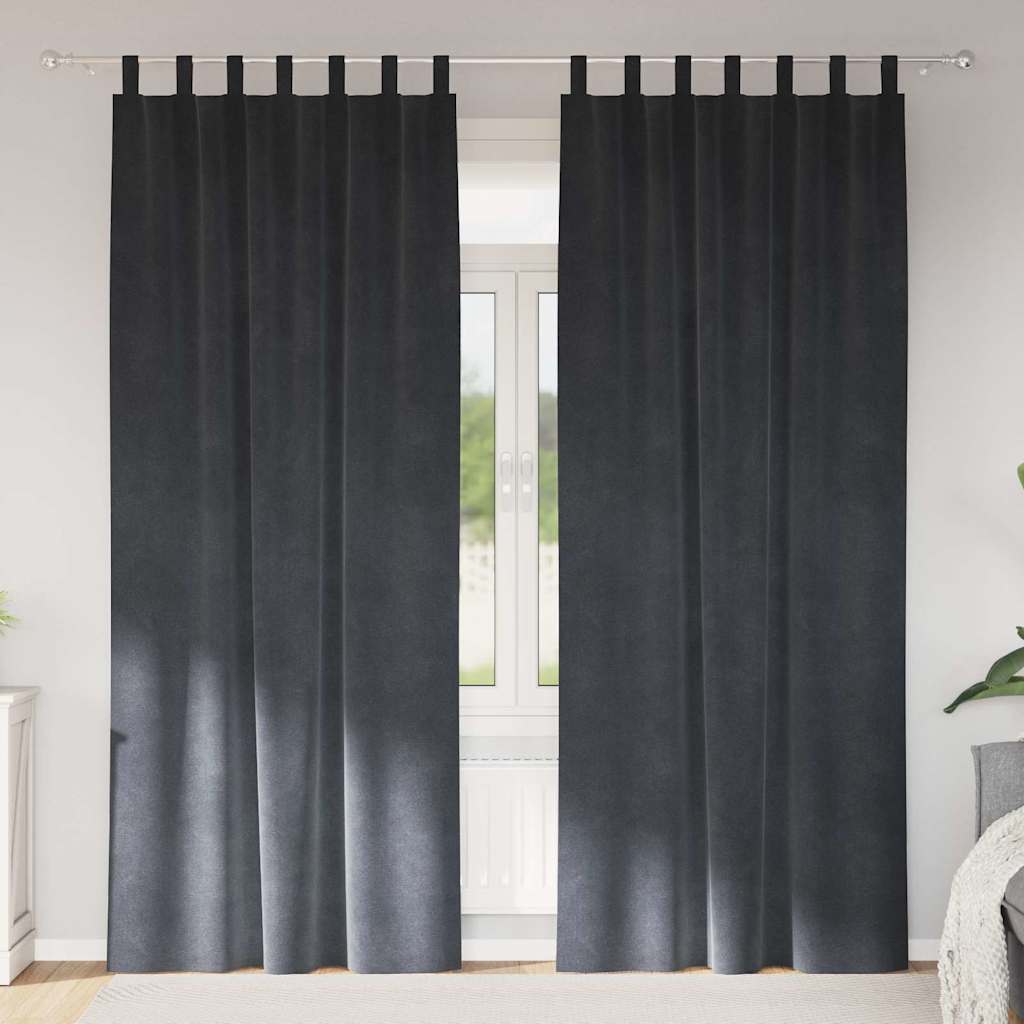 Blackout Curtains 2 pcs Light Grey 140 x 225 cm Velvet