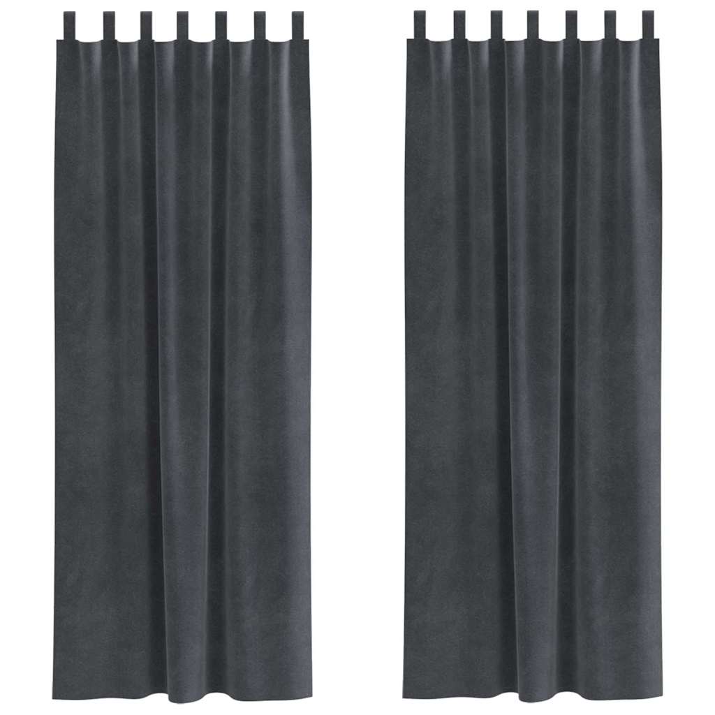 Blackout Curtains 2 pcs Light Grey 140 x 225 cm Velvet