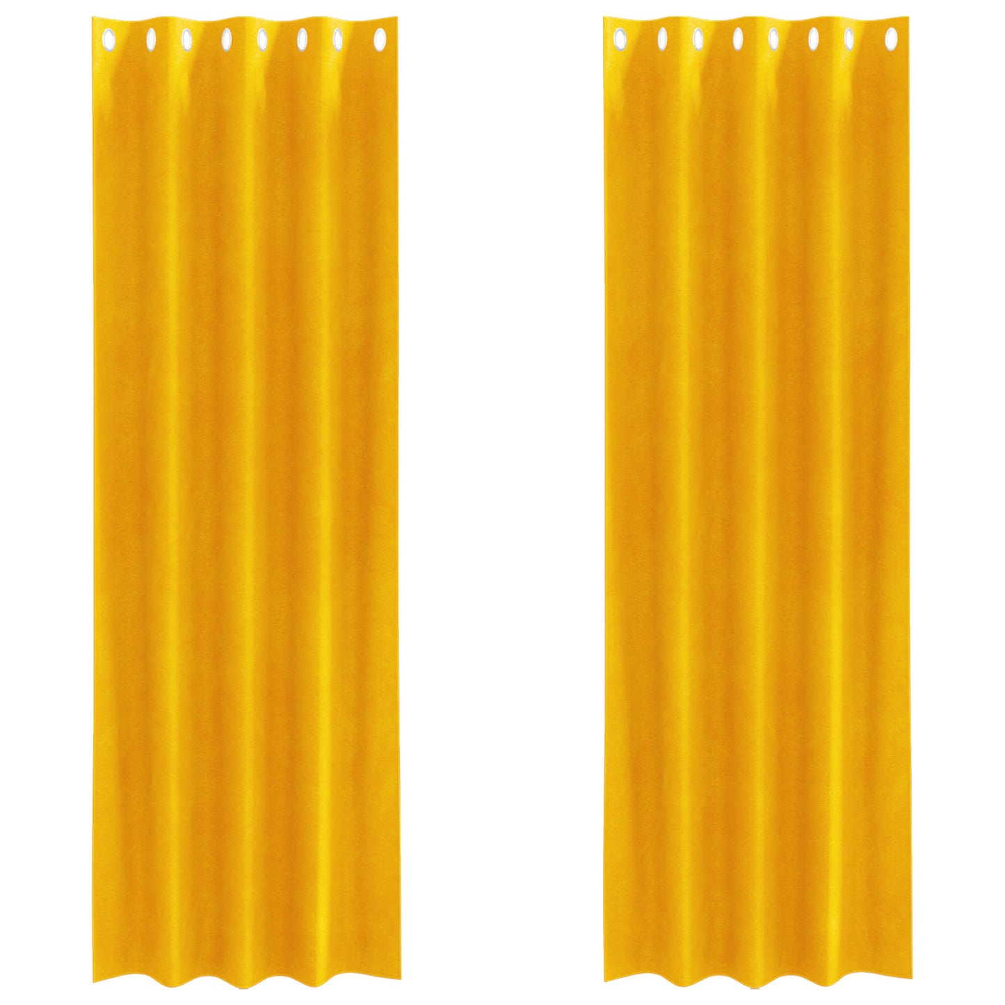 Blackout Curtains 2 pcs Mustard Yellow 140 x 245 cm Velvet