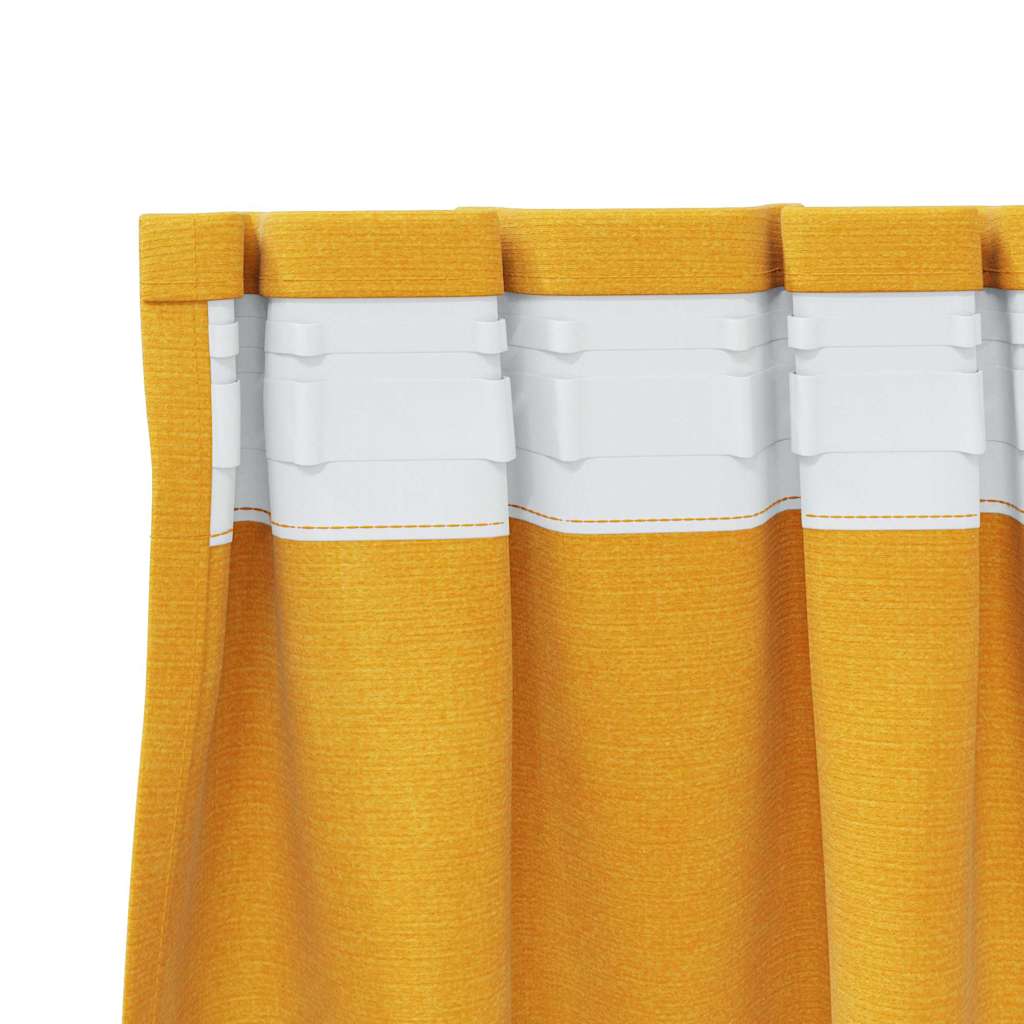 Blackout Curtains 2 pcs Mustard Yellow 140 x 140 cm Velvet