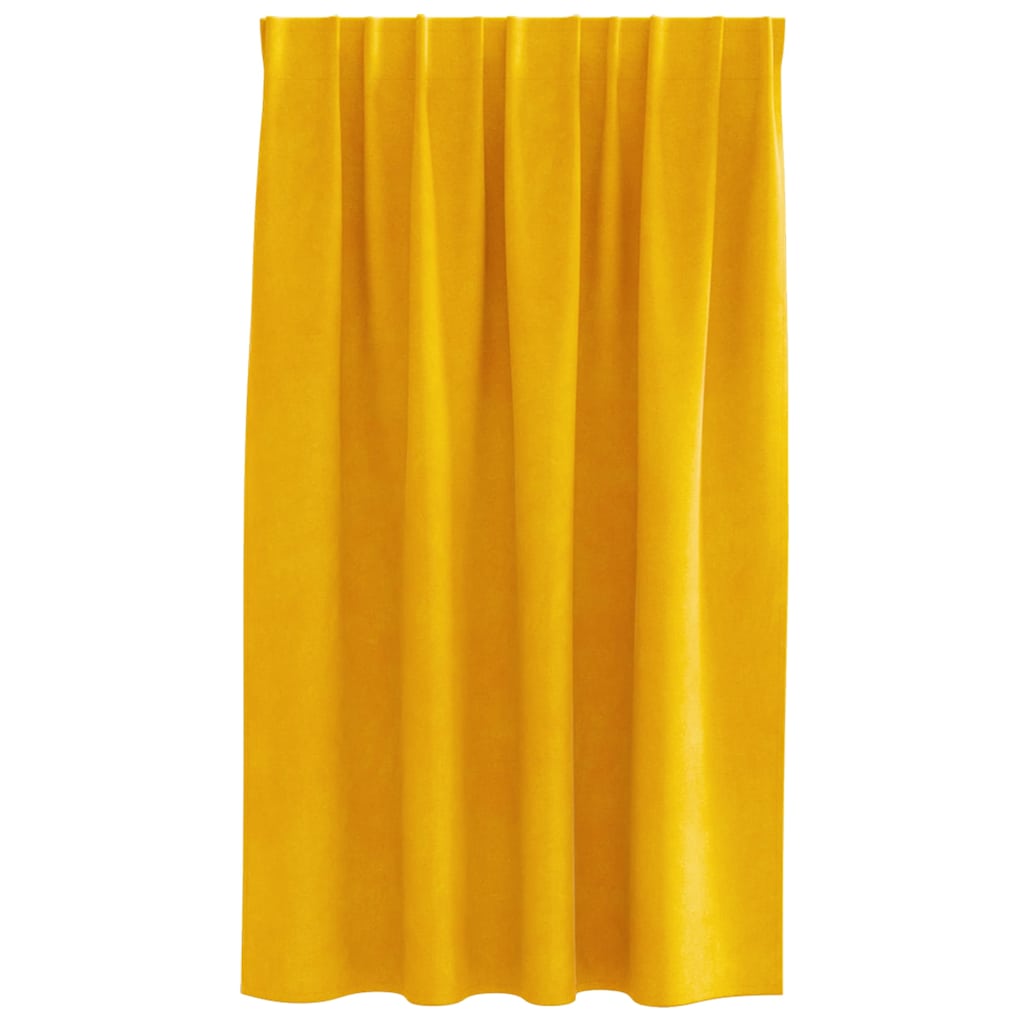 Blackout Curtains 2 pcs Mustard Yellow 140 x 140 cm Velvet