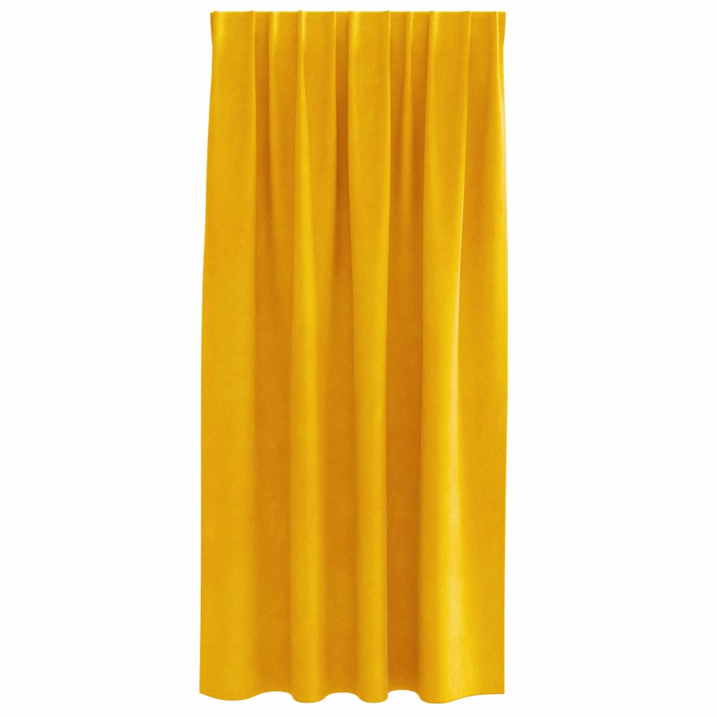 Blackout Curtains 2 pcs Mustard Yellow 140 x 175 cm Velvet