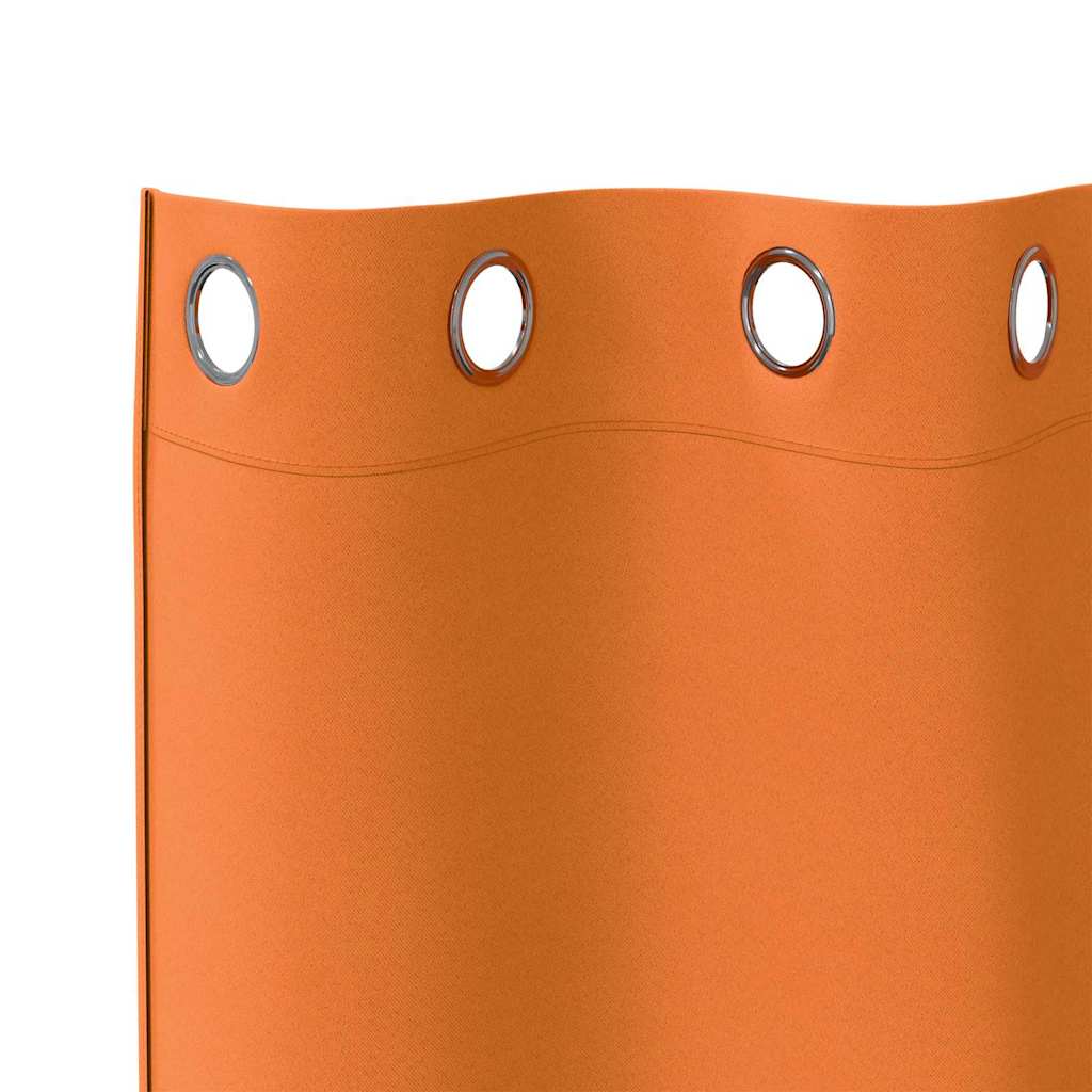 Blackout Curtains with Rings 2 pcs Bright Orange 260 x 140 cm