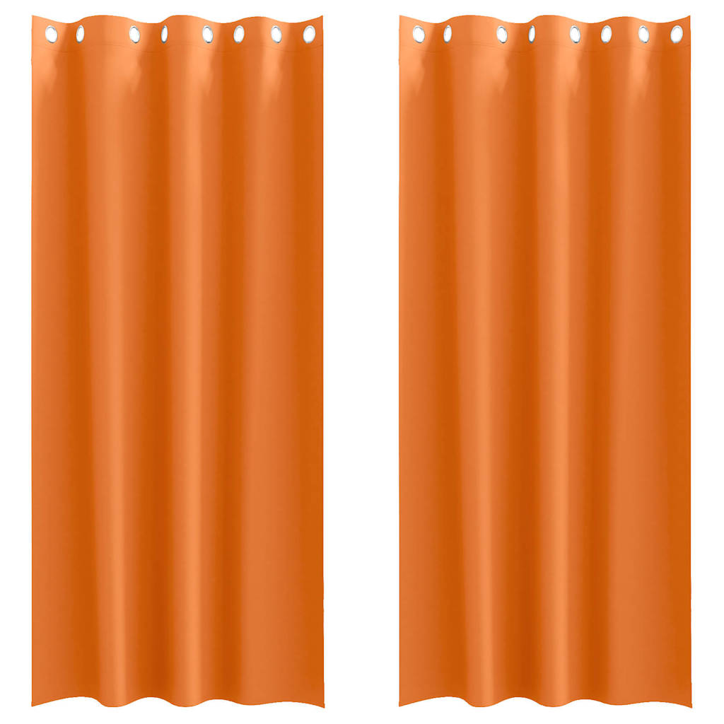 Blackout Curtains with Rings 2 pcs Bright Orange 260 x 140 cm