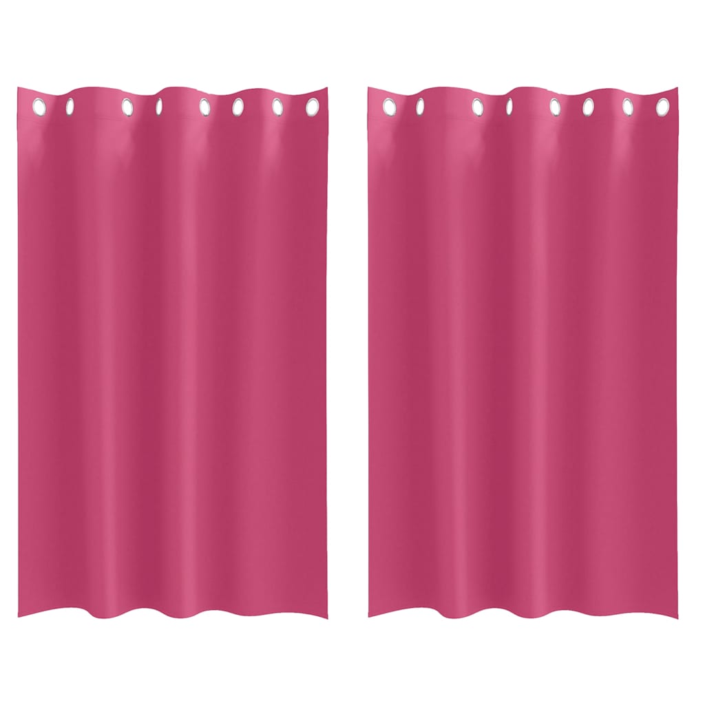 Blackout Curtains with Rings 2 pcs Bright Pink 175 x 140 cm