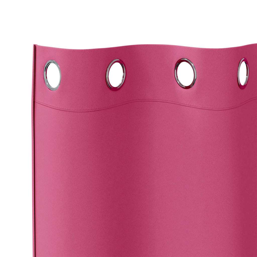 Blackout Curtains with Rings 2 pcs Bright Pink 245 x 140 cm