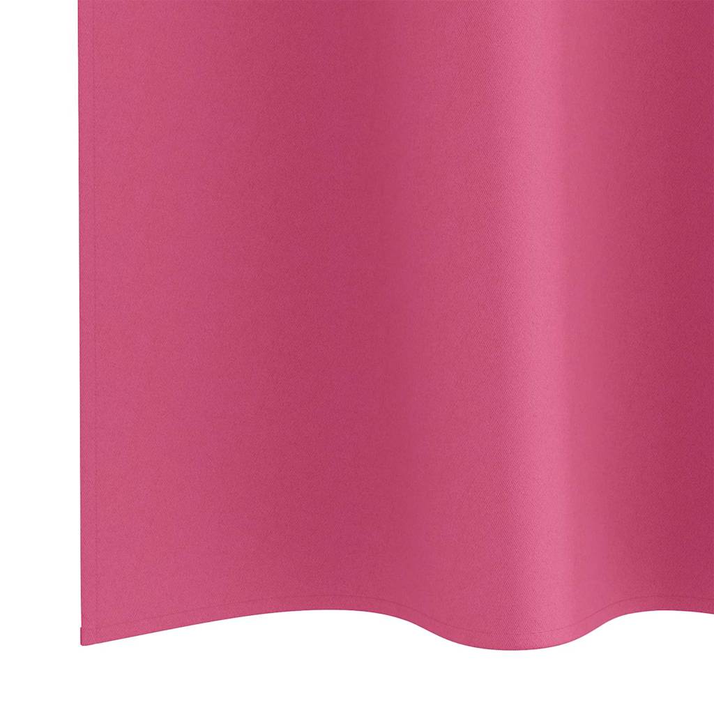 Blackout Curtains with Rings 2 pcs Bright Pink 260 x 140 cm