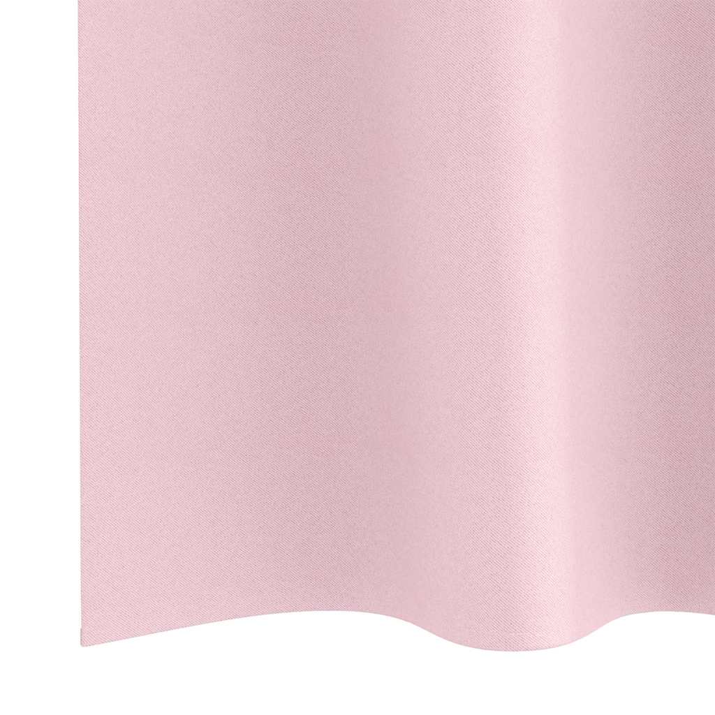 Blackout Curtains with Rings 2 pcs Baby Pink 140 x 140 cm
