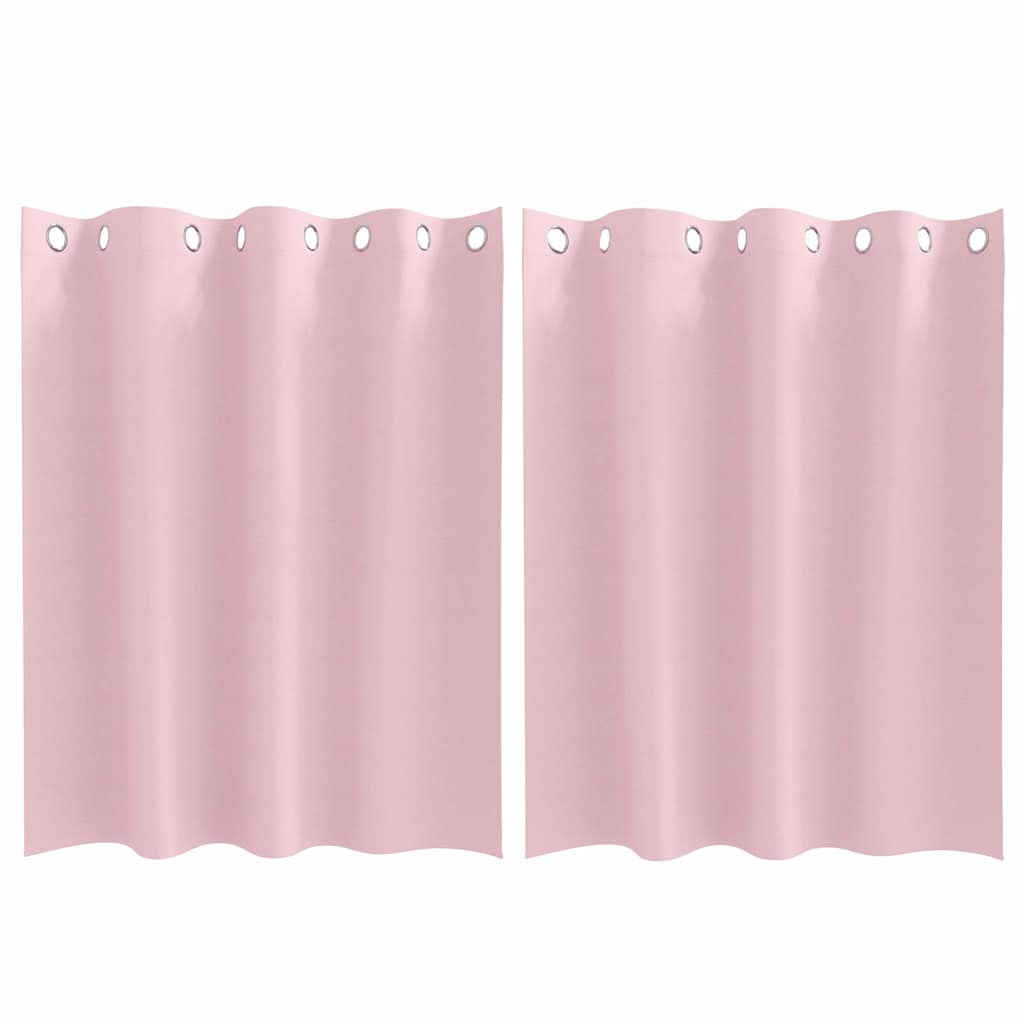 Blackout Curtains with Rings 2 pcs Baby Pink 140 x 140 cm