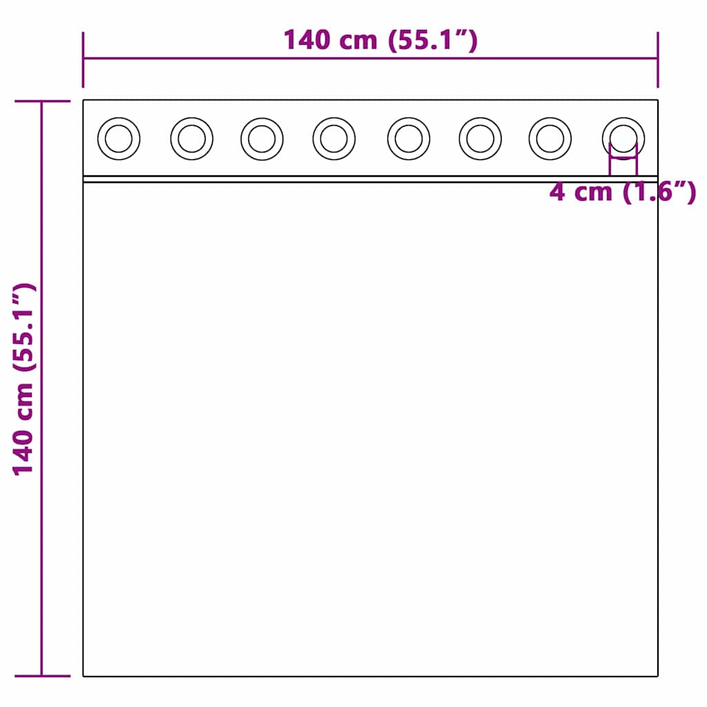 Blackout Curtains with Rings 2 pcs Baby Pink 140 x 140 cm