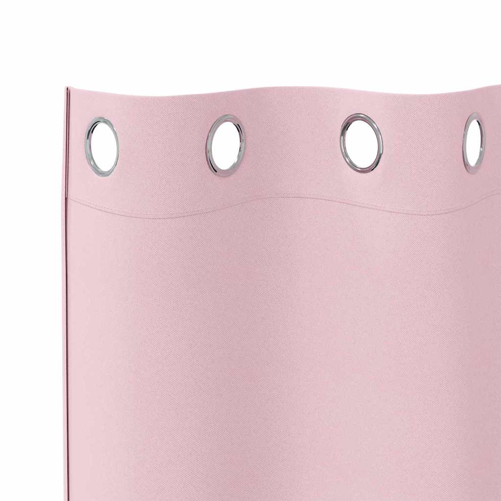 Blackout Curtains with Rings 2 pcs Baby Pink 175 x 140 cm