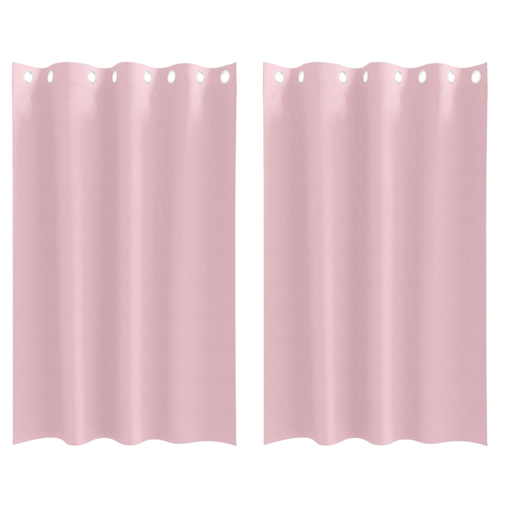 Blackout Curtains with Rings 2 pcs Baby Pink 175 x 140 cm
