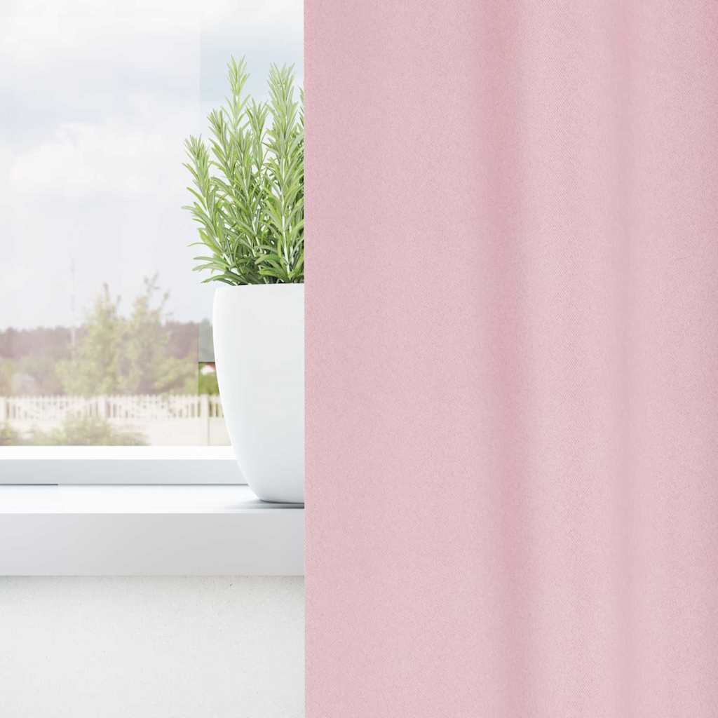 Blackout Curtains with Rings 2 pcs Baby Pink 245 x 140 cm