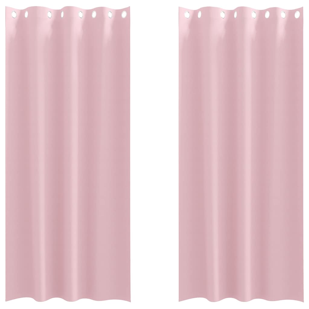 Blackout Curtains with Rings 2 pcs Baby Pink 245 x 140 cm