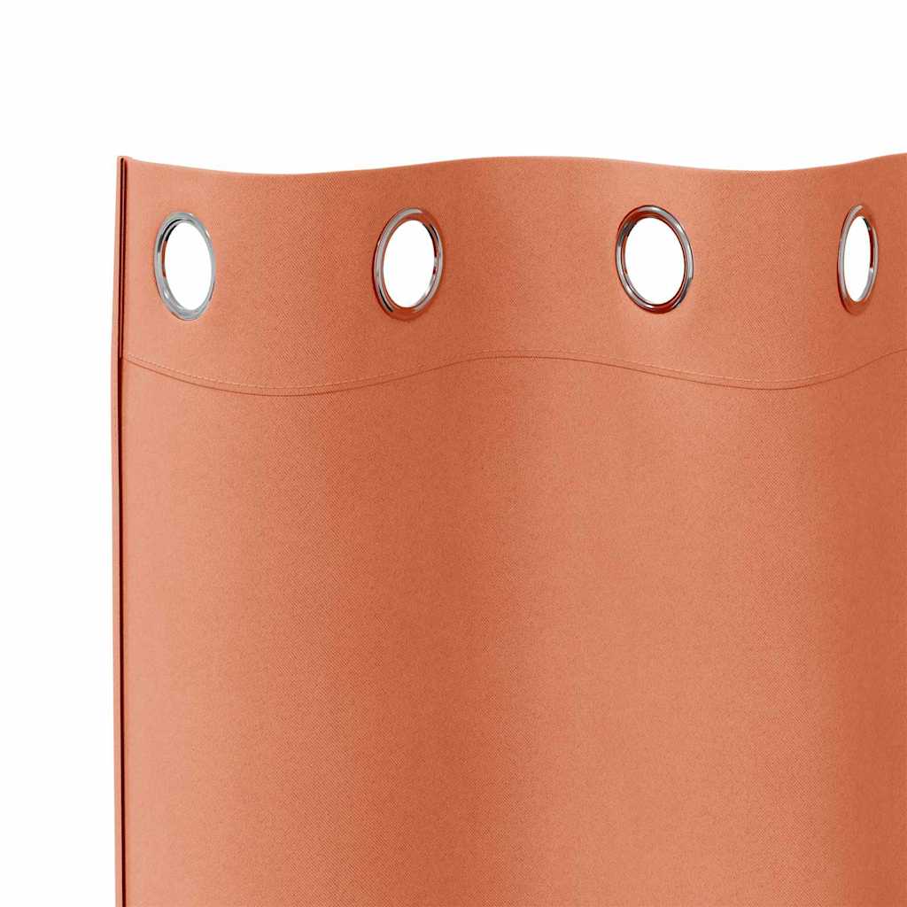 Blackout Curtains with Rings 2 pcs Terracotta 140 x 140 cm