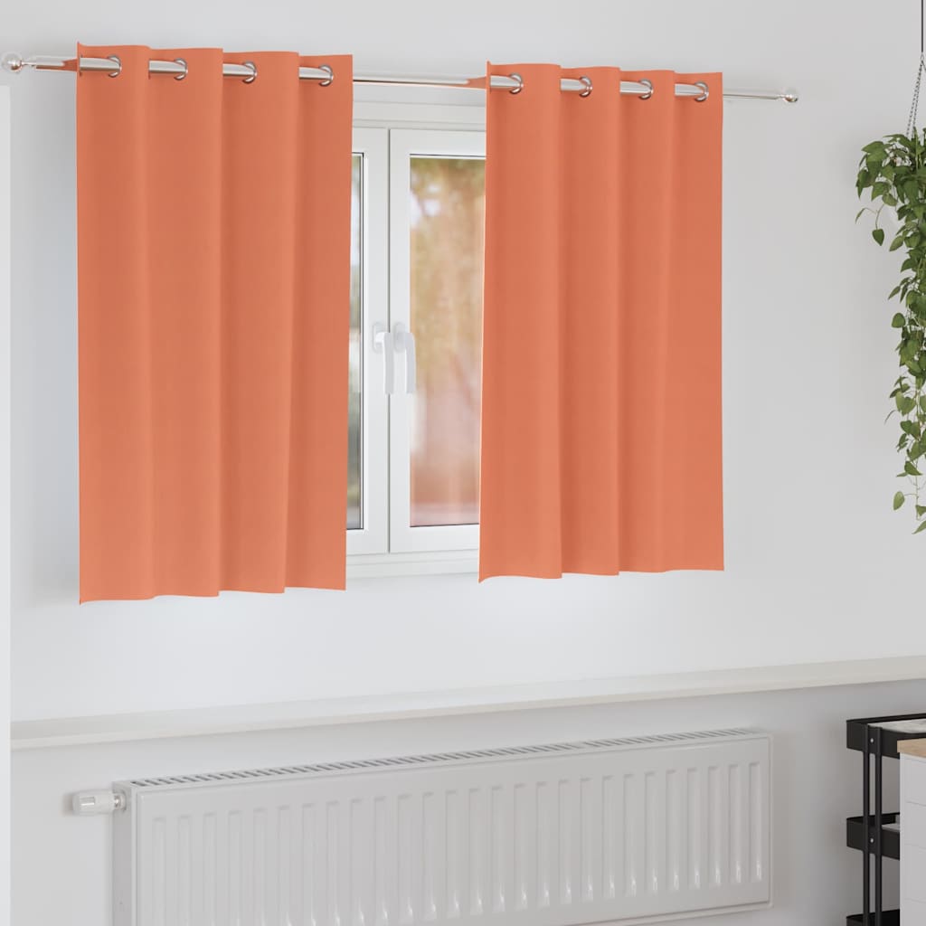 Blackout Curtains with Rings 2 pcs Terracotta 140 x 140 cm