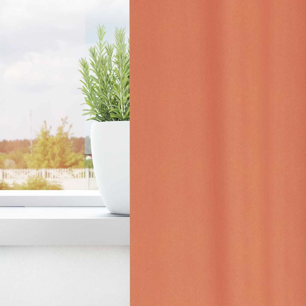 Blackout Curtains with Rings 2 pcs Terracotta 175 x 140 cm