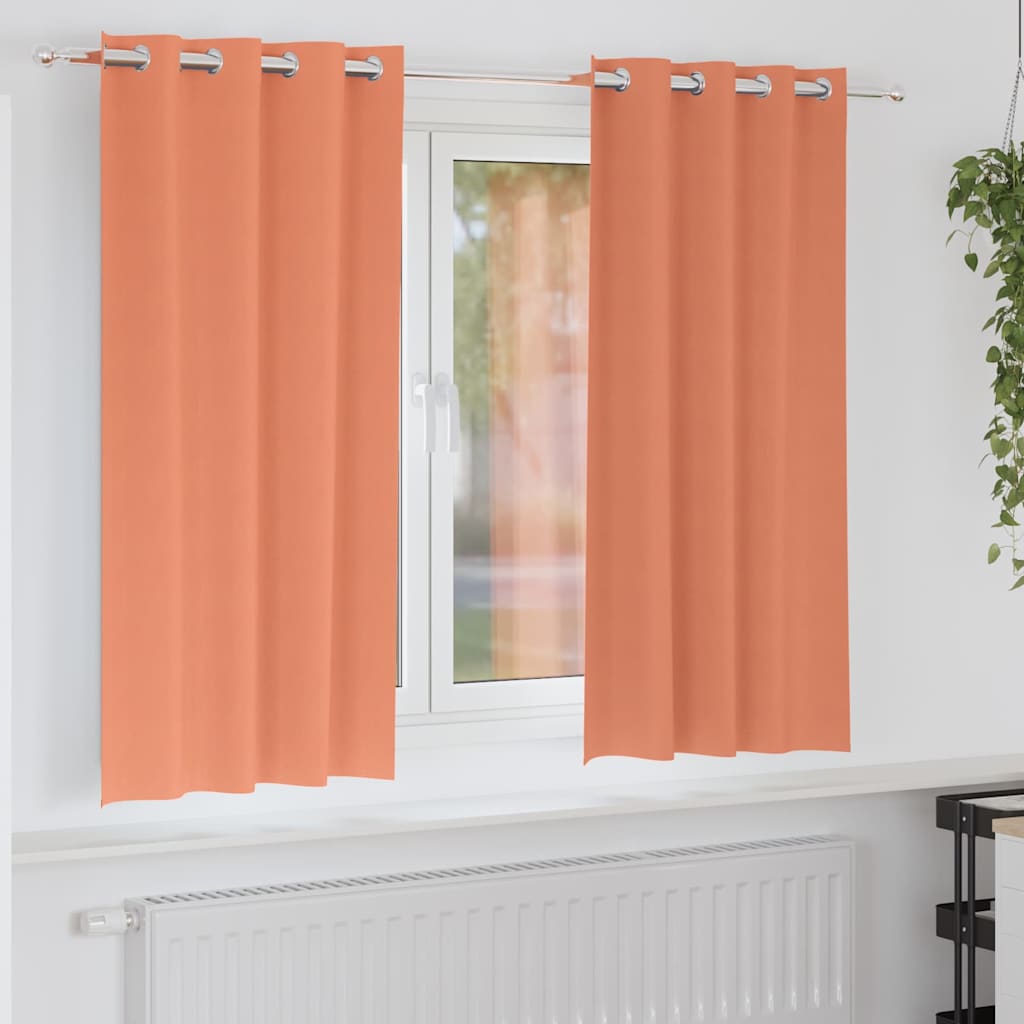 Blackout Curtains with Rings 2 pcs Terracotta 175 x 140 cm