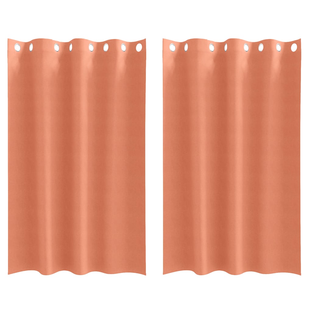 Blackout Curtains with Rings 2 pcs Terracotta 175 x 140 cm