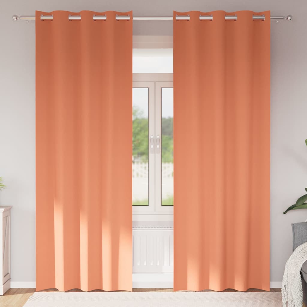 Blackout Curtains with Rings 2 pcs Terracotta 225 x 140 cm