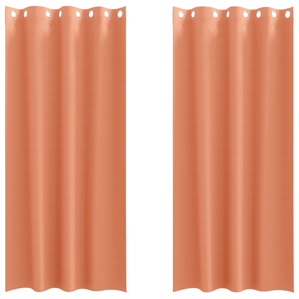 Blackout Curtains with Rings 2 pcs Terracotta 245 x 140 cm