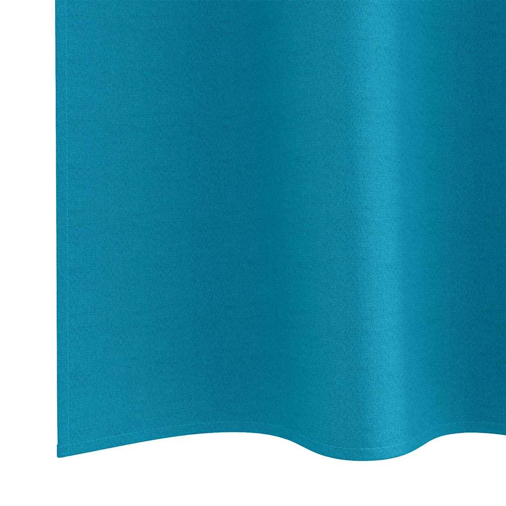 Blackout Curtains with Rings 2 pcs Turquoise 245 x 140 cm