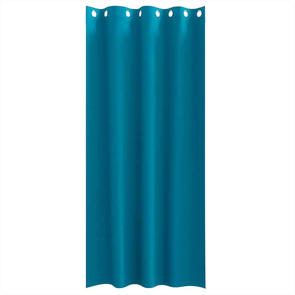 Blackout Curtains with Rings 2 pcs Turquoise 245 x 140 cm