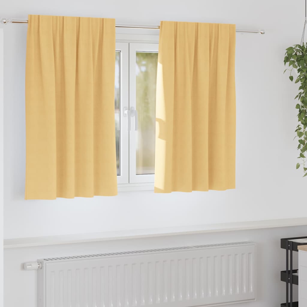 Blackout Curtains with Rings 2 pcs Beige 140 x 140 cm Polyester