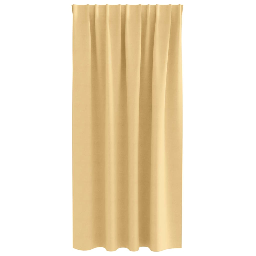 Blackout Curtains with Rings 2 pcs Beige 175 x 140 cm Polyester