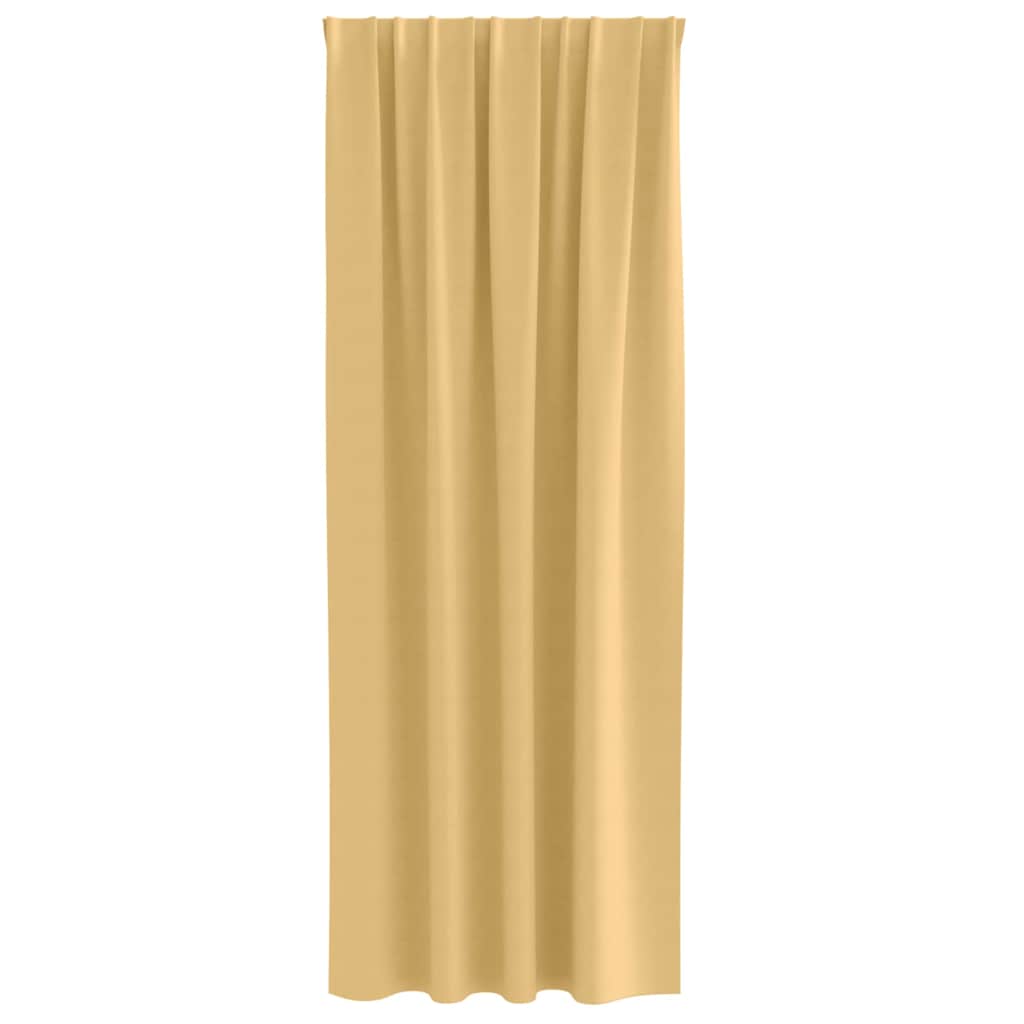 Blackout Curtains with Rings 2 pcs Beige 225 x 140 cm Polyester