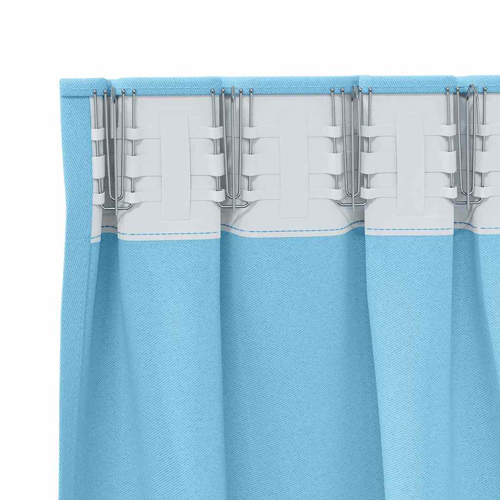 Blackout Curtains with Rings 2 pcs Light Blue 225 x 140 cm