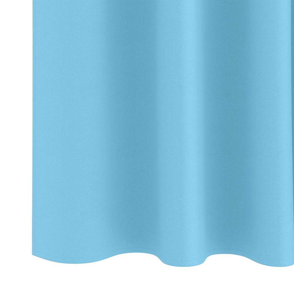 Blackout Curtains with Rings 2 pcs Light Blue 225 x 140 cm