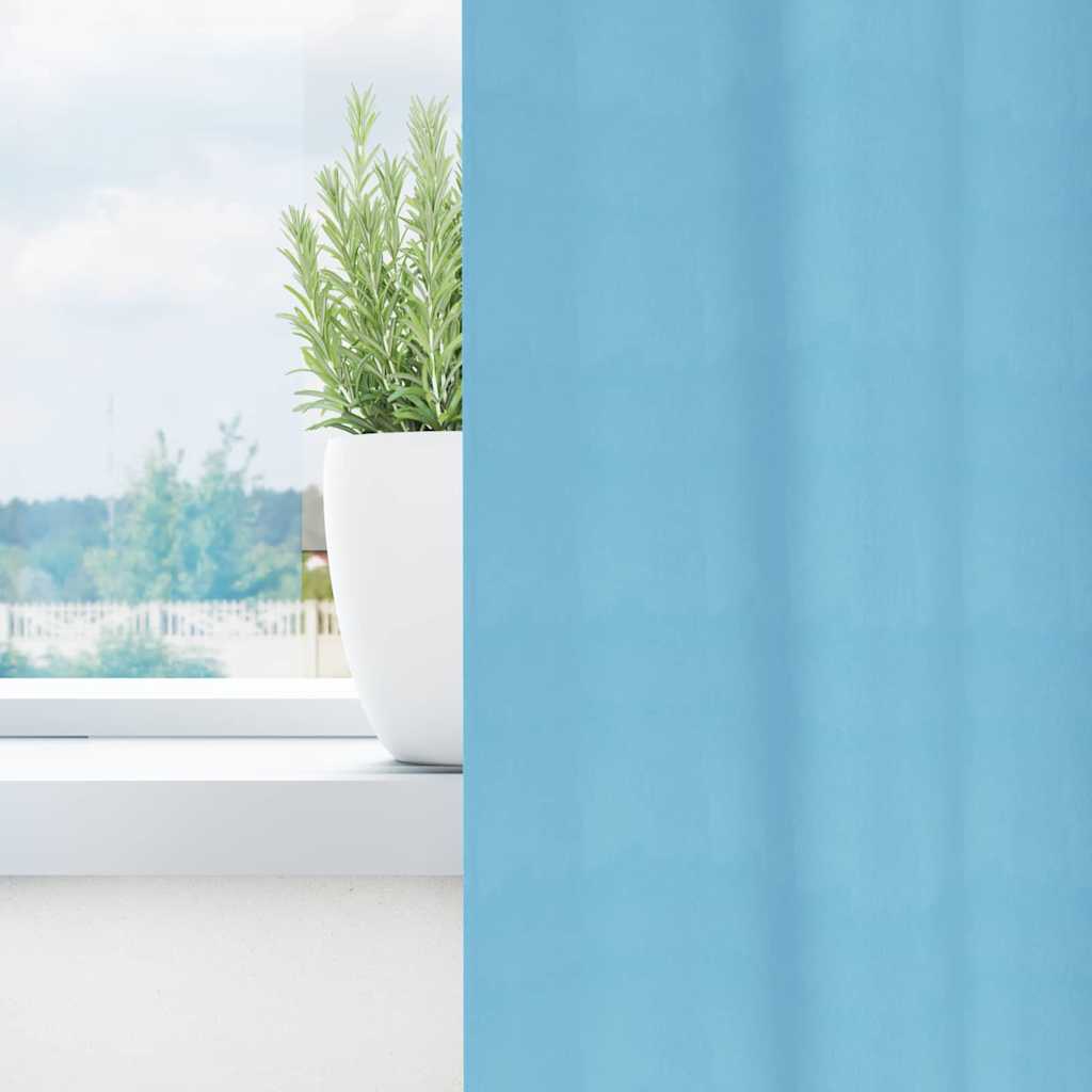 Blackout Curtains with Rings 2 pcs Light Blue 225 x 140 cm