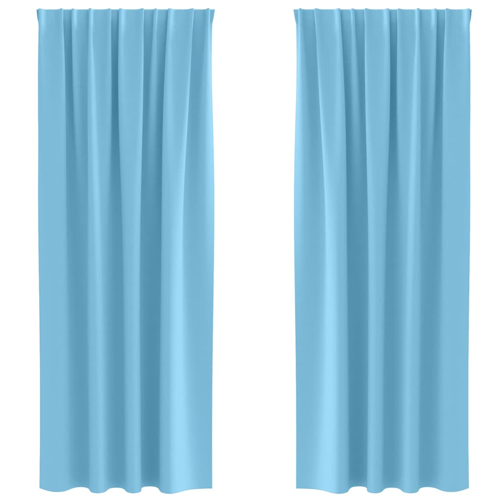 Blackout Curtains with Rings 2 pcs Light Blue 225 x 140 cm