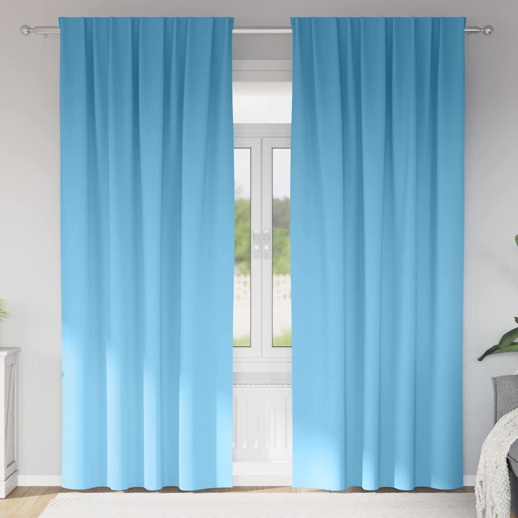 Blackout Curtains with Rings 2 pcs Light Blue 245 x 140 cm