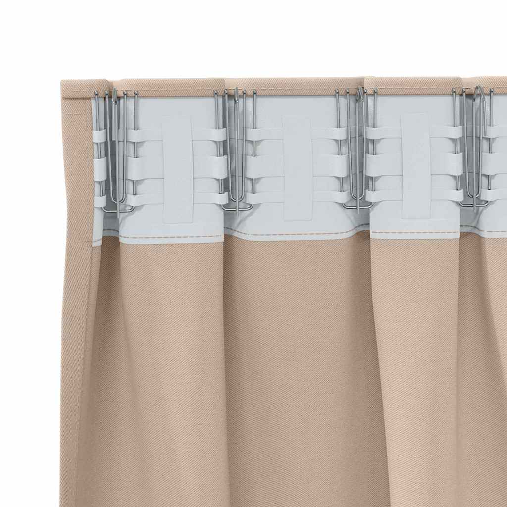 Blackout Curtains with Rings 2 pcs Taupe 175 x 140 cm Polyester
