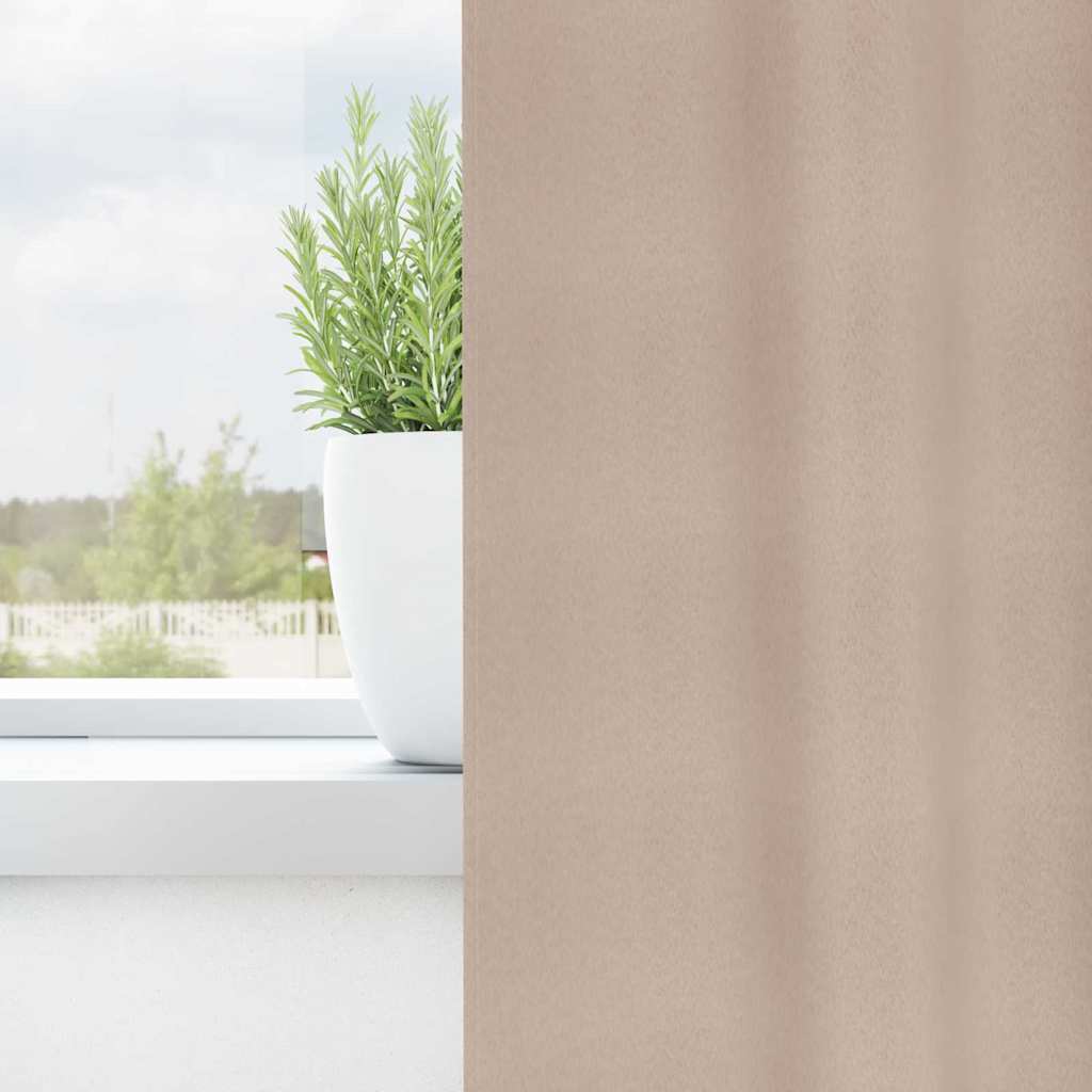 Blackout Curtains with Rings 2 pcs Taupe 175 x 140 cm Polyester