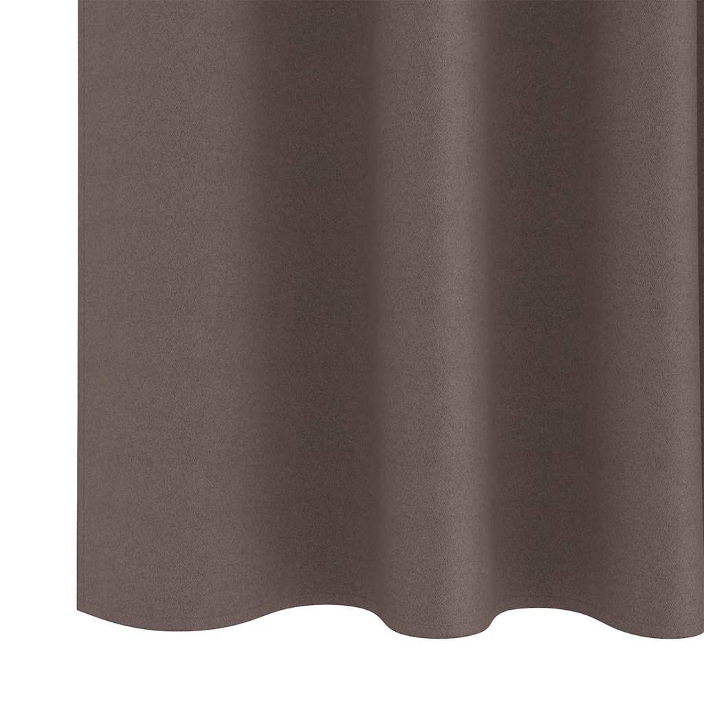 Blackout Curtains with Rings 2 pcs Dark Brown 175 x 140 cm