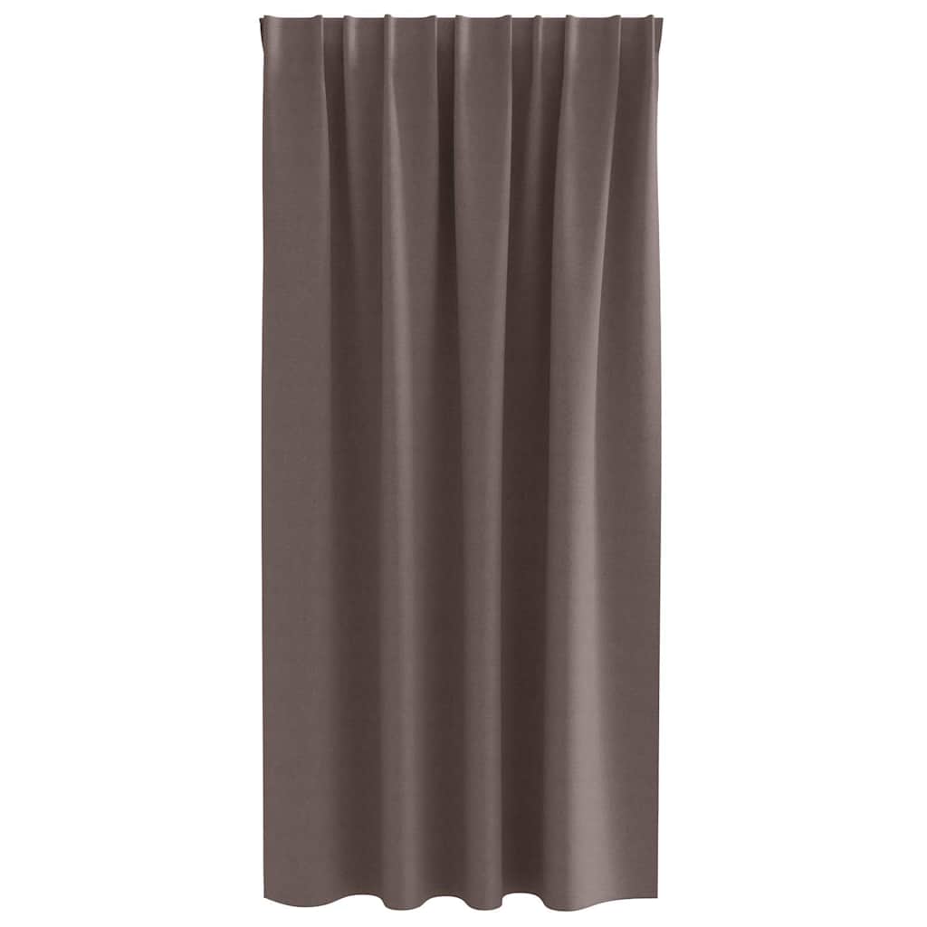 Blackout Curtains with Rings 2 pcs Dark Brown 175 x 140 cm
