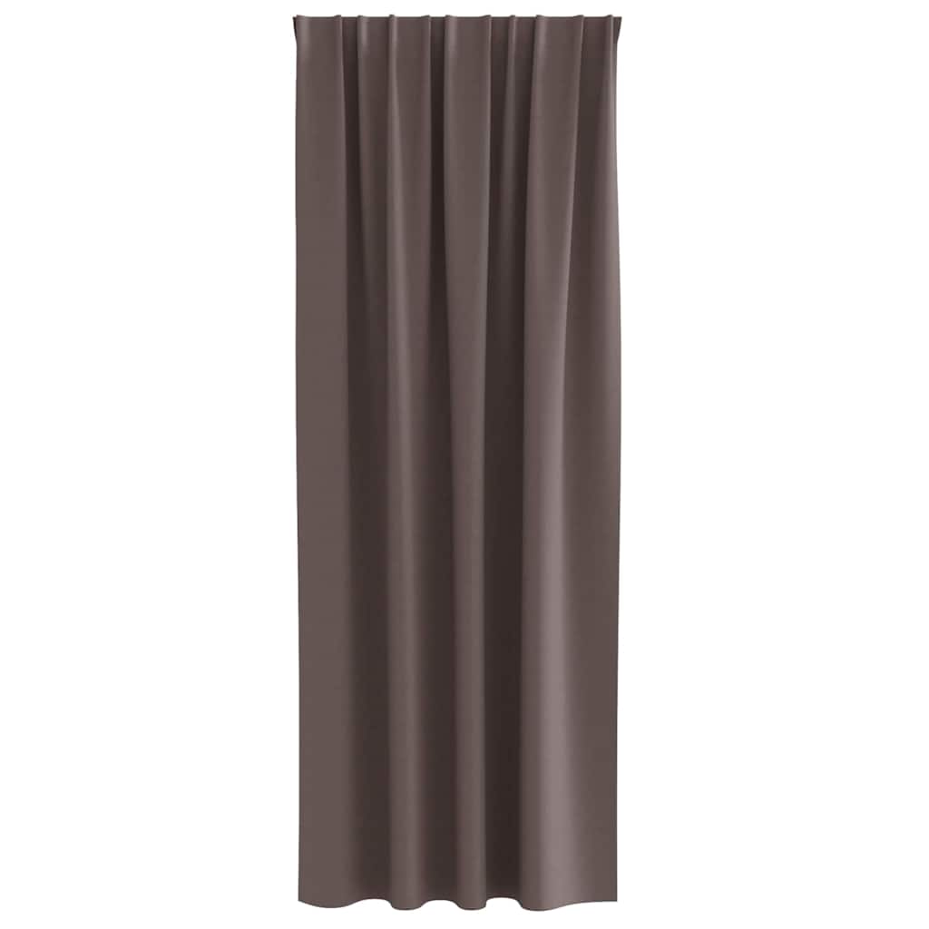 Blackout Curtains with Rings 2 pcs Dark Brown 245 x 140 cm