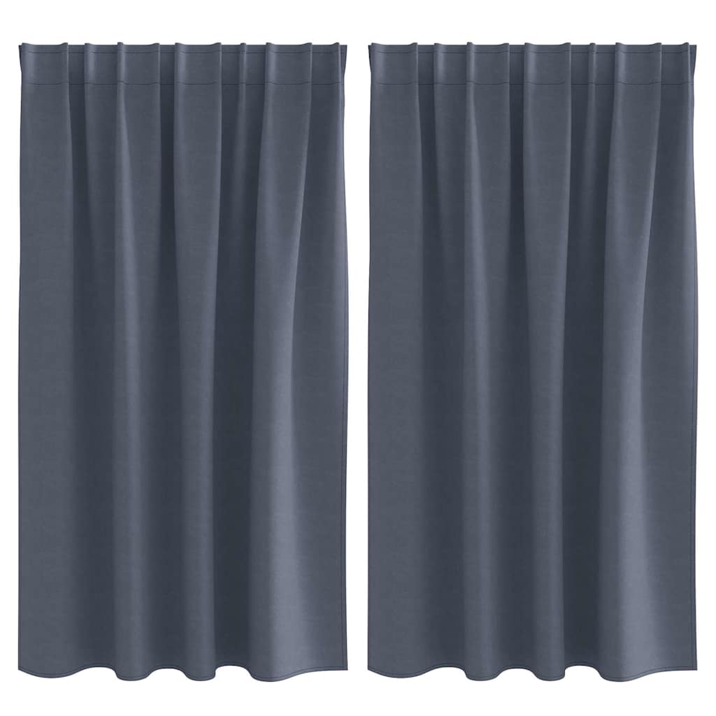 Blackout Curtains with Rings 2 pcs Anthracite 140 x 140 cm