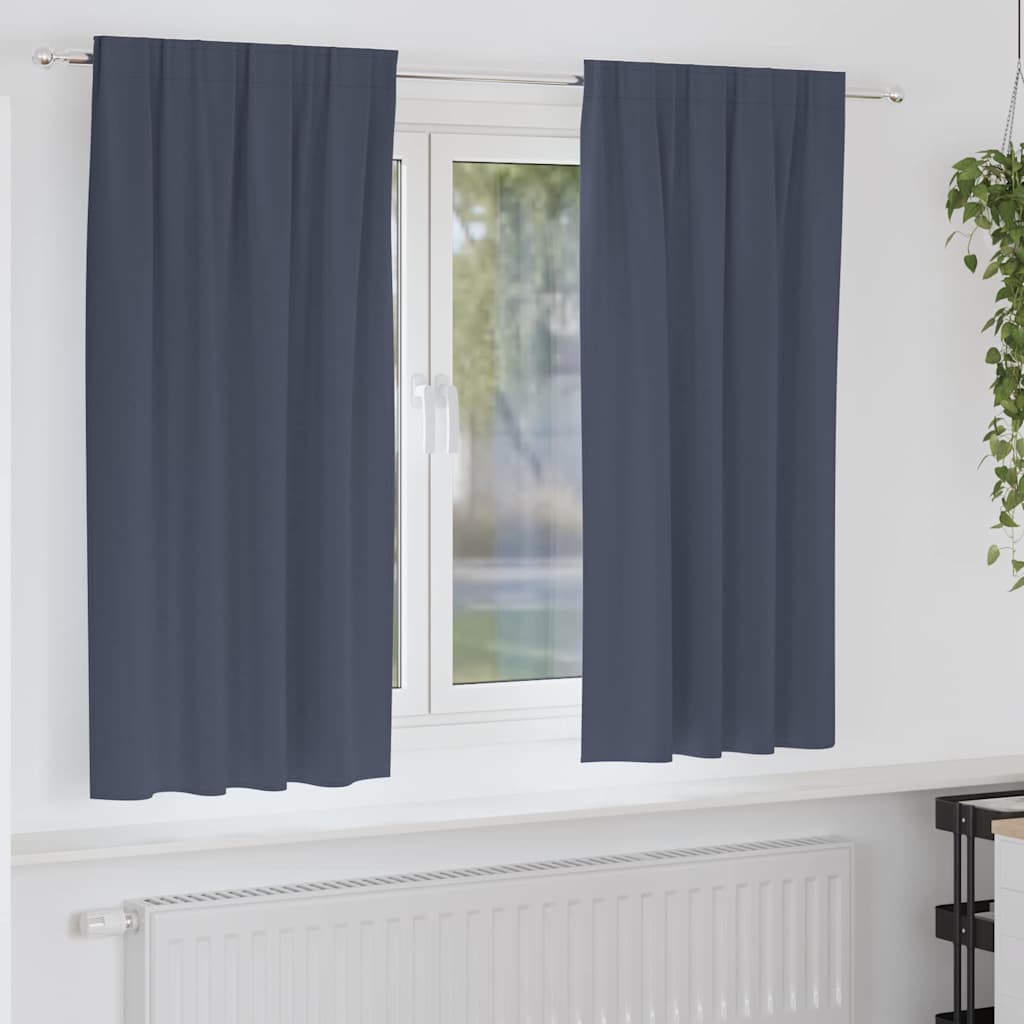 Blackout Curtains with Rings 2 pcs Anthracite 175 x 140 cm