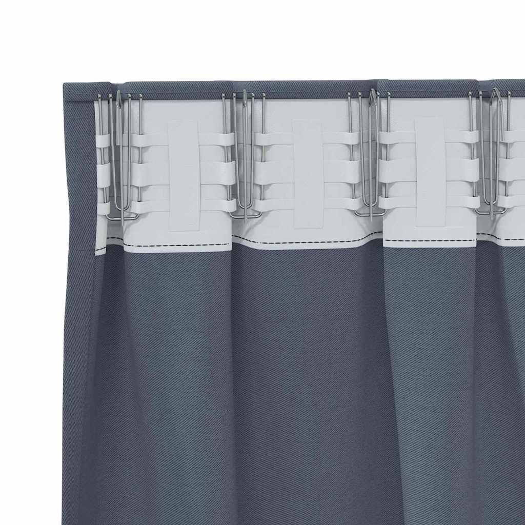 Blackout Curtains with Rings 2 pcs Anthracite 260 x 140 cm