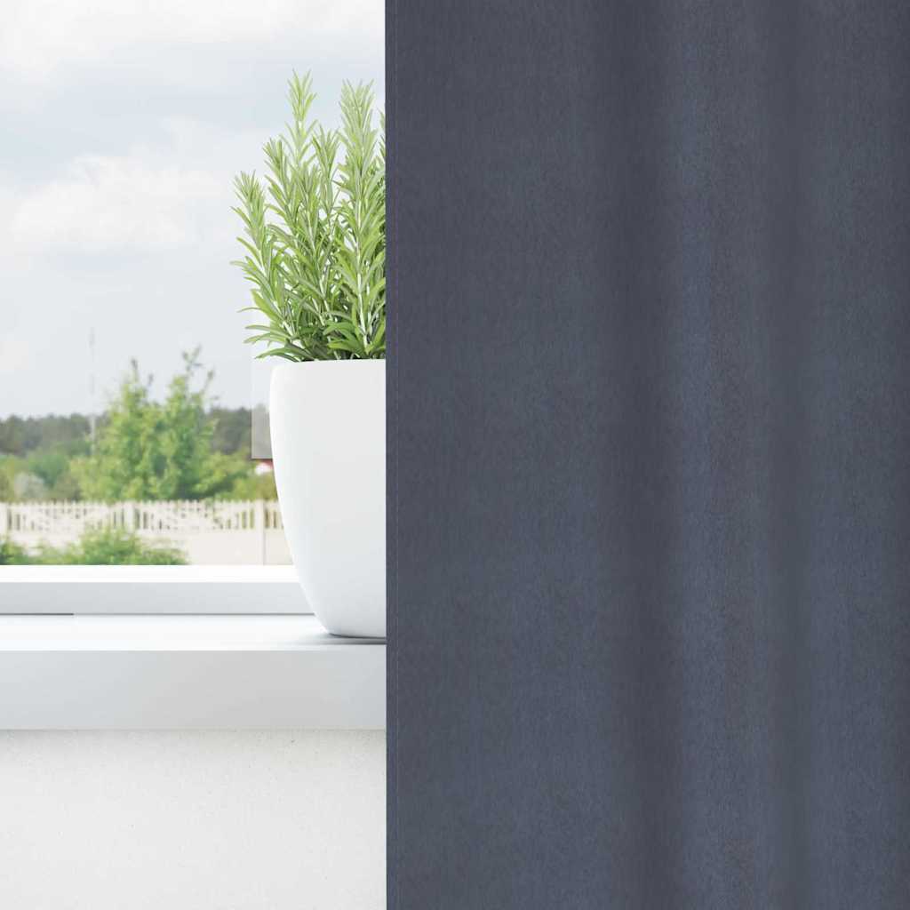 Blackout Curtains with Rings 2 pcs Anthracite 260 x 140 cm