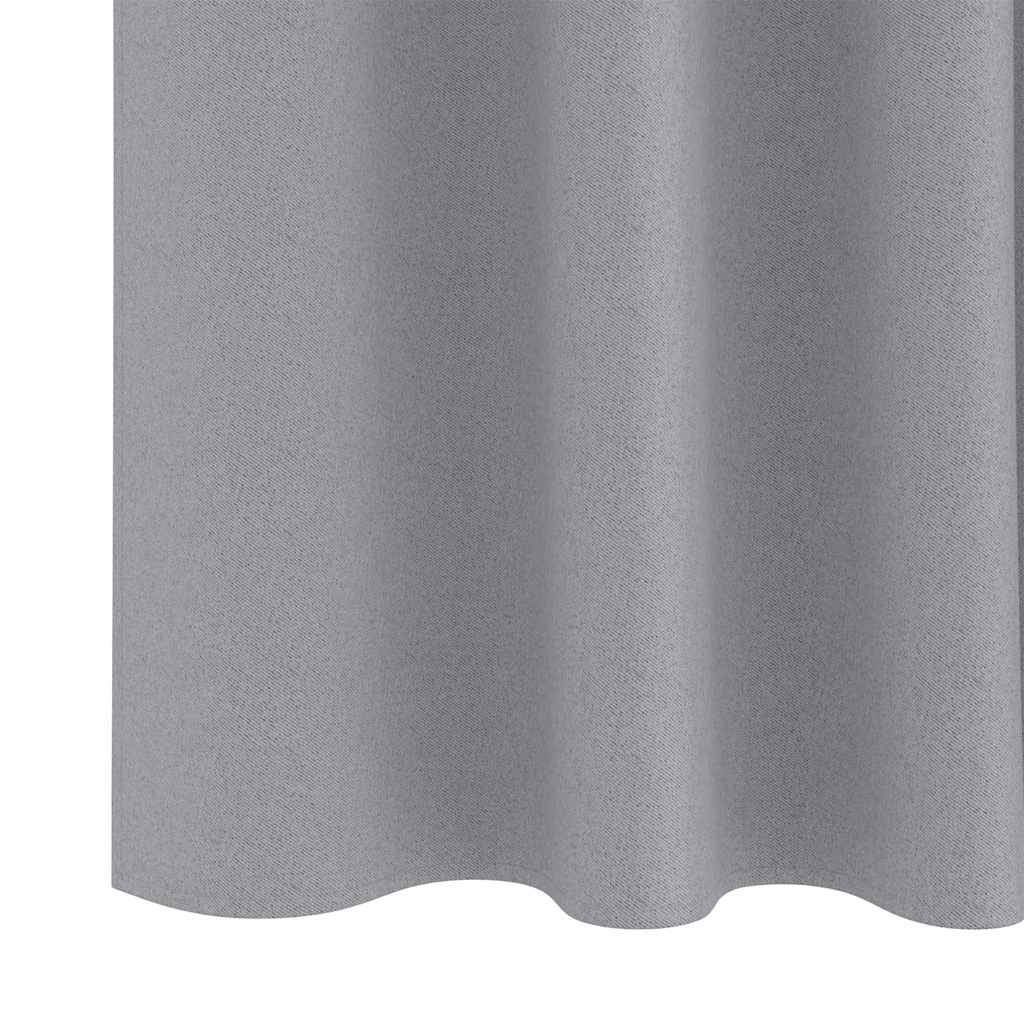 Blackout Curtains with Rings 2 pcs Light Grey 245 x 140 cm