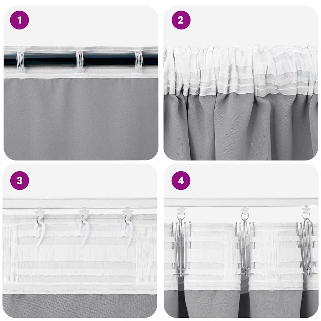 Blackout Curtains with Rings 2 pcs Light Grey 245 x 140 cm