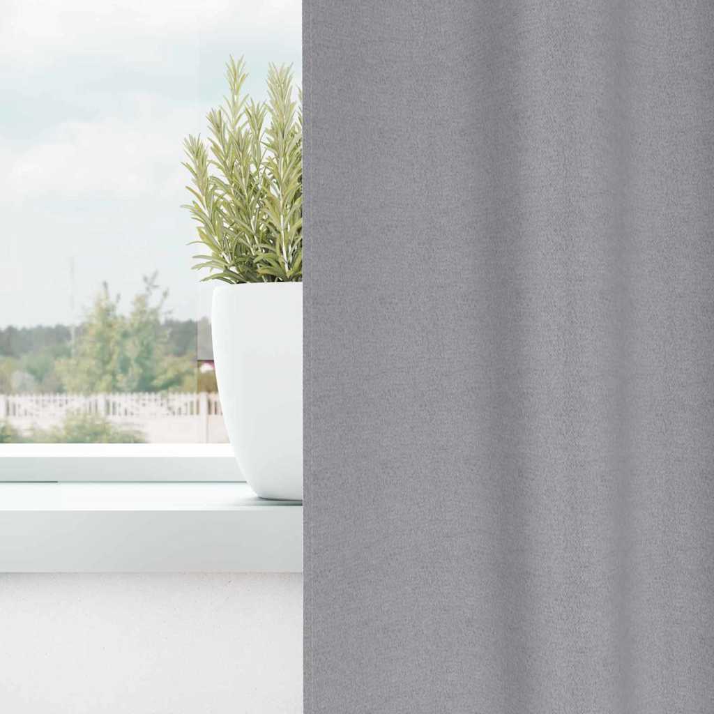 Blackout Curtains with Rings 2 pcs Light Grey 245 x 140 cm
