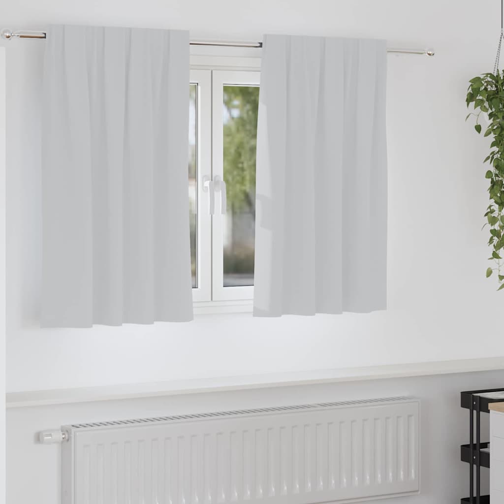 Blackout Curtains with Rings 2 pcs Pale Grey 140 x 140 cm