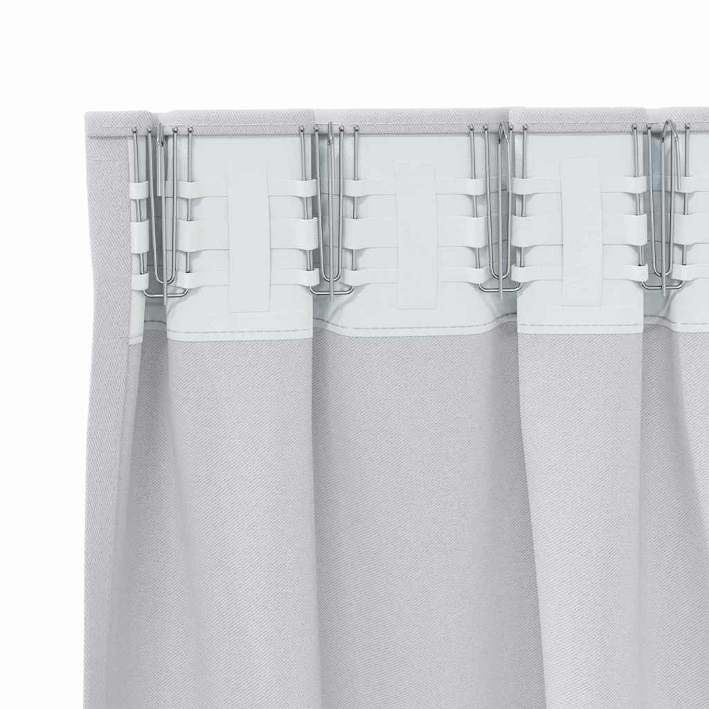 Blackout Curtains with Rings 2 pcs Pale Grey 245 x 140 cm