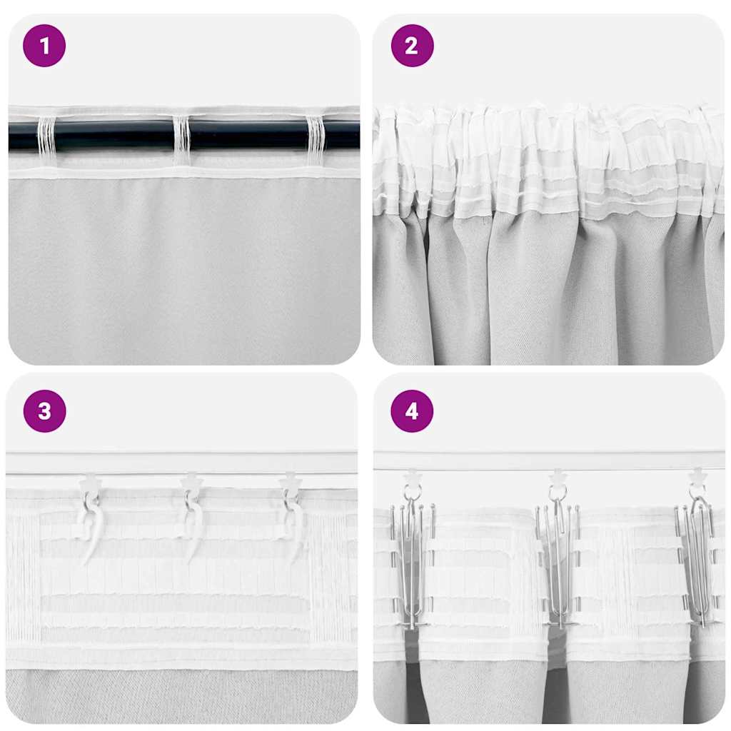Blackout Curtains with Rings 2 pcs Pale Grey 245 x 140 cm